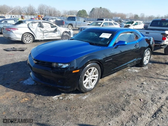 2015 Chevrolet Camaro LS with VIN 2G1FB1E31F9146573, listed as a IAAI auction lot 41673309 with 132804 miles. Bid and sale history available at carsss.com. Image 2.