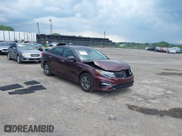 2019 Kia Optima LX with VIN 5XXGT4L36KG377856, listed as a IAAI auction lot 42615007 with 37,647 mi miles and . Bid and sale history available at DreamBid. Image 1.