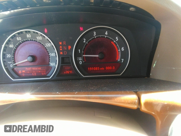 2006 BMW 7 Series 750Li with VIN WBAHN83566DT39225, listed as a IAAI auction lot 42034604 with 191,085 mi miles. Bid and sale history available at carsss.com. Image 7.