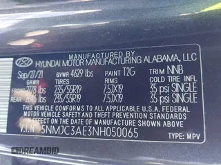 2022 Hyundai Tucson SEL with VIN 5NMJC3AE3NH050065, listed as a IAAI auction lot 41888978 with 71,193 mi miles. Bid and sale history available at carsss.com. Image 9.