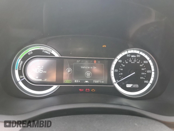 2017 Kia Niro Touring with VIN KNDCE3LC4H5051036, listed as a Copart auction lot 46195635 with 75,971 mi miles and Clean Title. Bid and sale history available at carsss.com. Image 9.