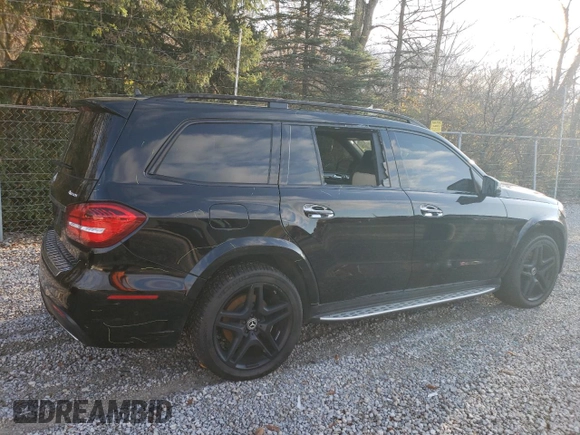 2019 Mercedes-Benz GLS 550 with VIN 4JGDF7DE1KB224721, listed as a Copart auction lot 78806124 with 77,246 mi miles and Salvage title. Bid and sale history available at DreamBid. Image 3.