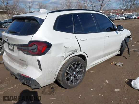2022 BMW X3 xDrive30i with VIN 5UX53DP00N9M13841, listed as a IAAI auction lot 41677305 with 58,100 mi miles and . Bid and sale history available at DreamBid. Image 4.
