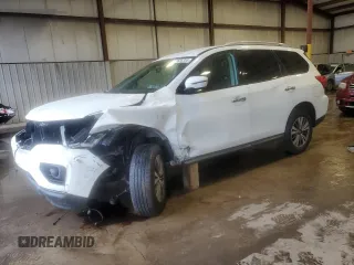 2019 Nissan Pathfinder SV z VIN 5N1DR2MM0KC643932, wystawiony jako Copart lot #56685355 z przebiegiem 71 619 mil mil oraz Szkoda całkowita • Salvage title. Historia ofert i sprzedaży dostępna na DreamBid. Obrazek 1.