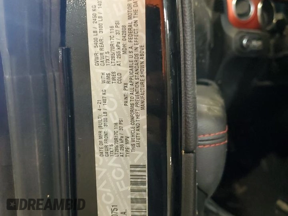 2021 Jeep Wrangler Rubicon with VIN 1C4HJXCG5MW730751, listed as a Copart auction lot 53132894 with 13,552 mi miles and Salvage title. Bid and sale history available at DreamBid. Image 12.