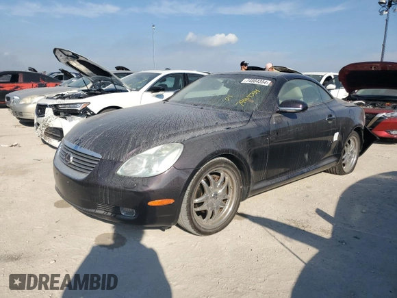 2002 Lexus SC 430 with VIN JTHFN48Y520034983, listed as a Copart auction lot 74084354 with 88,979 mi miles and Salvage Title. Bid and sale history available at DreamBid. Image 1.