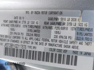 2016 Mazda CX-9 Sport with VIN JM3TCBBYXG0117878, listed as a IAAI auction lot 41617757 with 114,231 mi miles. Bid and sale history available at carsss.com. Image 9.