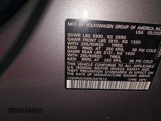 2024 Volkswagen Atlas SE with VIN 1V2HR2CAXRC567612, listed as a IAAI auction lot 42678513 with 19,523 mi miles and . Bid and sale history available at DreamBid. Image 12.