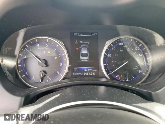 2015 Infiniti Q50 Premium with VIN JN1BV7AP7FM339762, listed as a Copart auction lot 60241965 with 94,278 mi miles and Salvage title. Bid and sale history available at DreamBid. Image 9.