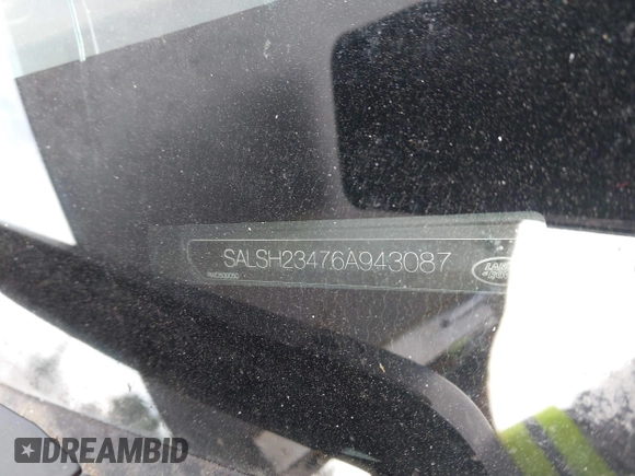2006 Land Rover Range Rover Sport SC with VIN SALSH23476A943087, listed as a IAAI auction lot 42349437 with Not provided miles and . Bid and sale history available at DreamBid. Image 9.