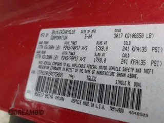 2004 Dodge 1500 SLT with VIN 1D7HU18N94S759601, listed as a IAAI auction lot 41874234 with 222,717 mi miles and . Bid and sale history available at carsss.com. Image 9.