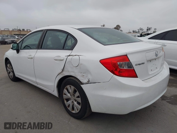 2012 Honda Civic LX with VIN 19XFB2F50CE360111, listed as a IAAI auction lot 42163922 with 109,119 mi miles and . Bid and sale history available at DreamBid. Image 3.