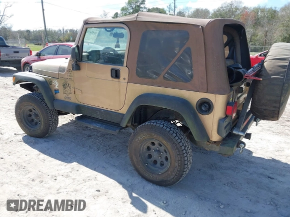 2000 Jeep Wrangler Sahara with VIN 1J4FA59S8YP763468, listed as a IAAI auction lot 41554183 with 182,922 mi miles. Bid and sale history available at carsss.com. Image 3.