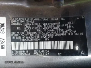 2011 Toyota Sienna LE AAS with VIN 5TDKK3DC0BS055346, listed as a IAAI auction lot 41834715 with 124,847 mi miles. Bid and sale history available at carsss.com. Image 9.