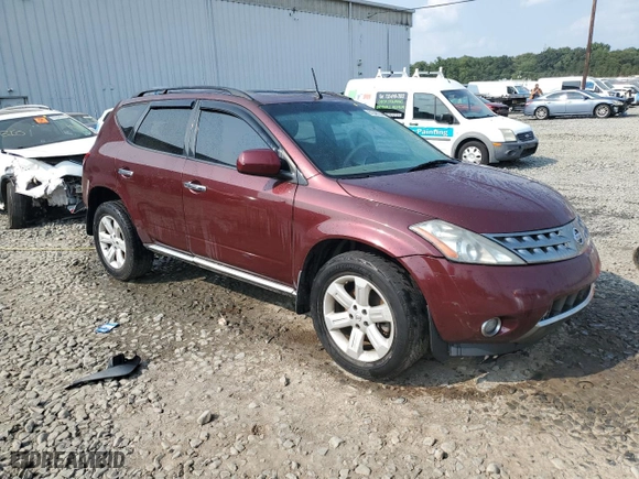 2007 Nissan Murano S with VIN JN8AZ08W47W601376, listed as a Copart auction lot 67046704 with 187,088 mi miles and Salvage Title. Bid and sale history available at carsss.com. Image 4.