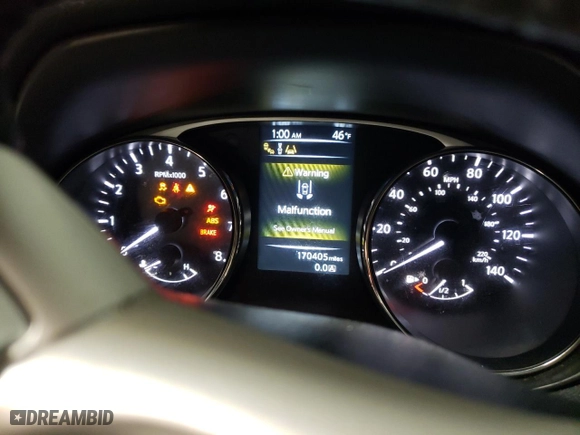 2015 Nissan Rogue SL with VIN 5N1AT2MV1FC765914, listed as a Copart auction lot 43814775 with 170,405 mi miles and Salvage Title. Bid and sale history available at carsss.com. Image 9.