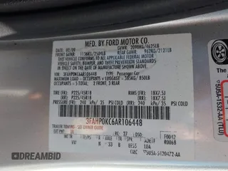 2010 Ford Fusion SPORT with VIN 3FAHP0KC6AR106448, listed as a IAAI auction lot 42025993 with 110,339 mi miles. Bid and sale history available at carsss.com. Image 9.