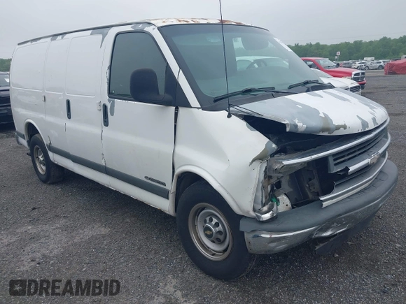 2002 Chevrolet Express Cargo with VIN 1GCHG35R621159402, listed as a IAAI auction lot 42170093 with Not provided miles and . Bid and sale history available at DreamBid. Image 1.