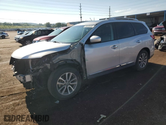 2013 Nissan Pathfinder SV with VIN 5N1AR2MM3DC641758, listed as a Copart auction lot 59859445 with 84,677 mi miles and Salvage title. Bid and sale history available at DreamBid. Image 1.