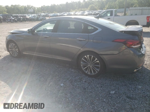 2015 Hyundai Genesis 3.8L with VIN KMHGN4JE0FU071228, listed as a Copart auction lot 52076305 with 34,557 mi miles and Salvage Title. Bid and sale history available at DreamBid. Image 2.