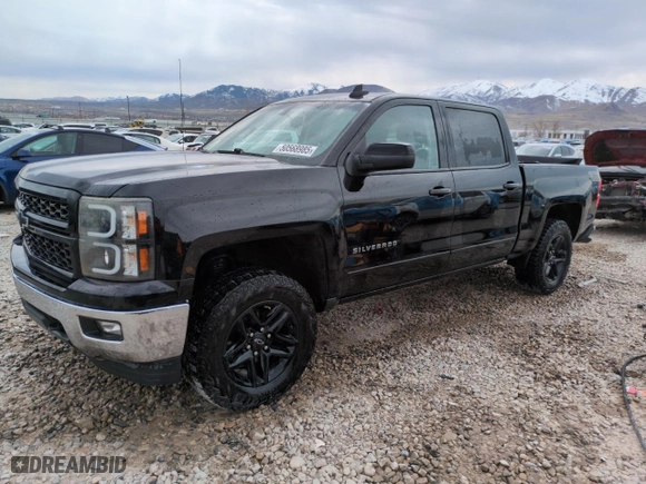 2015 Chevrolet Silverado 1500 LT with VIN 3GCUKREC8FG296411, listed as a Copart auction lot 50568985 with 138,809 mi miles and Salvage Title. Bid and sale history available at carsss.com. Image 1.