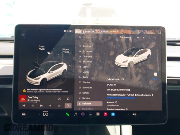 2023 Tesla Model 3 z VIN 5YJ3E1EA7PF611306, wystawiony jako IAAI lot #42826820 z przebiegiem 24 422 mil mil oraz . Historia ofert i sprzedaży dostępna na DreamBid. Obrazek 7.