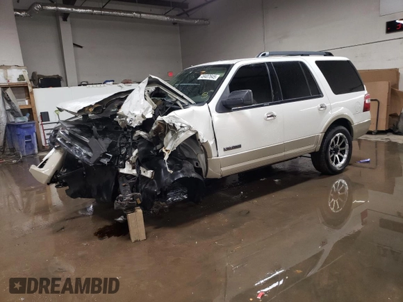 2008 Ford Expedition Eddie Bauer with VIN 1FMFU18518LA43000, listed as a Copart auction lot 49407645 with 108,053 mi miles and Salvage title. Bid and sale history available at DreamBid. Image 1.