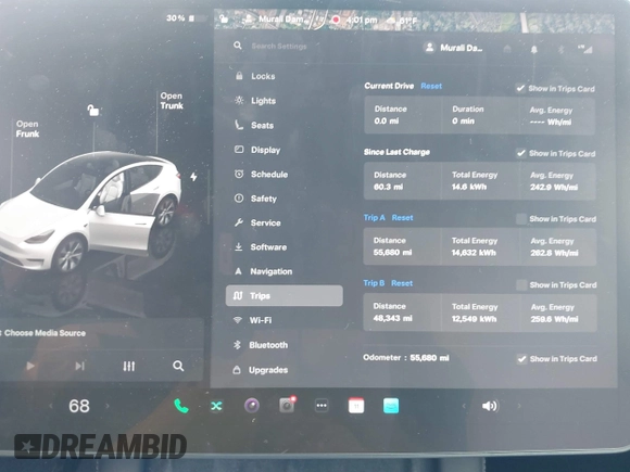 2022 Tesla Model Y Long Range z VIN 7SAYGDEE6NF419332, wystawiony jako IAAI lot #42020974 z przebiegiem 55 680 mil mil oraz . Historia ofert i sprzedaży dostępna na DreamBid. Obrazek 7.