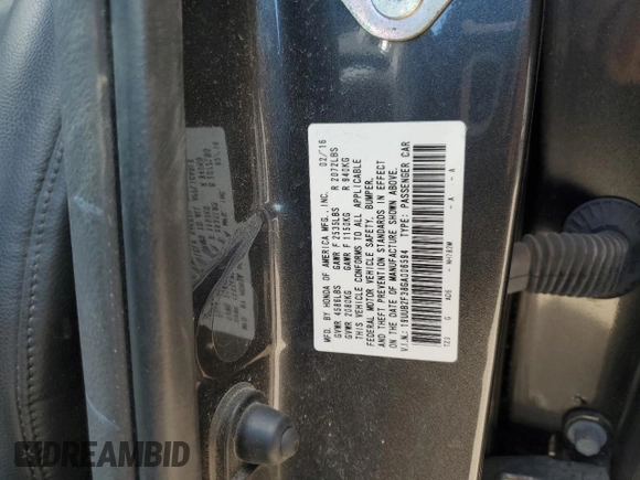 2016 Acura TLX V6 with VIN 19UUB2F38GA006594, listed as a Copart auction lot 53079665 with 133,666 mi miles and Salvage title. Bid and sale history available at DreamBid. Image 12.