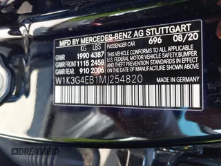 2021 Mercedes-Benz A 220 with VIN W1K3G4EB1MJ254820, listed as a IAAI auction lot 40839947 with 49,313 mi miles and . Bid and sale history available at DreamBid. Image 9.