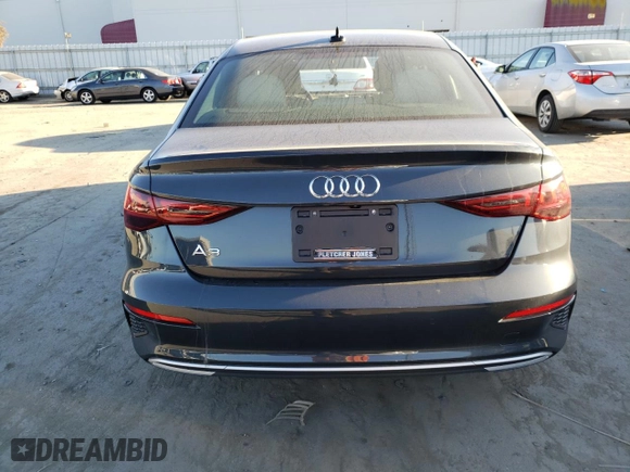 2022 Audi A3 Premium Plus with VIN WAUBUDGY5NA077249, listed as a Copart auction lot 69011232 with 0 mi miles. Bid and sale history available at carsss.com. Image 6.