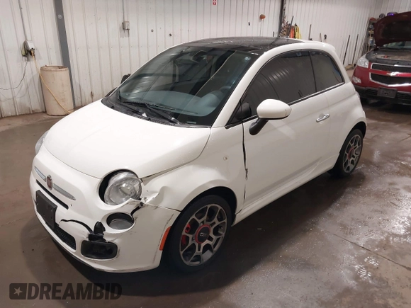 2013 FIAT 500 Sport with VIN 3C3CFFBR7DT754097, listed as a IAAI auction lot 41728826 with 91,276 mi miles. Bid and sale history available at carsss.com. Image 17.