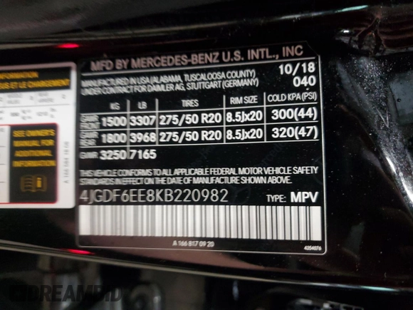 2019 Mercedes-Benz GLS 450 with VIN 4JGDF6EE8KB220982, listed as a Copart auction lot 56013175 with 136,845 mi miles and Clean Title. Bid and sale history available at DreamBid. Image 13.