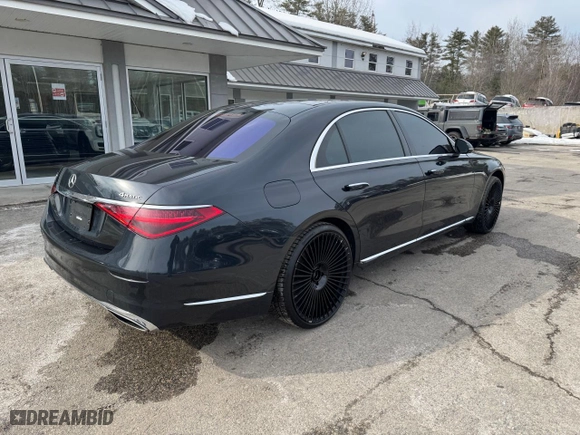 2021 Mercedes-Benz S-Class S 580 with VIN W1K6G7GB1MA036680, listed as a Copart auction lot 46881405 with 56,841 mi miles and Clean Title. Bid and sale history available at carsss.com. Image 4.