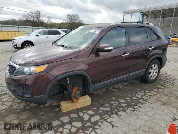 2012 Kia Sorento LX with VIN 5XYKT4A25CG242708, listed as a Copart auction lot 51382155 with 156,175 mi miles and Salvage Title. Bid and sale history available at carsss.com. Image 1.