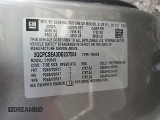 2013 Chevrolet Silverado 1500 LT with VIN 3GCPCSEA3DG237554, listed as a Copart auction lot 66333064 with 69,023 mi miles and Salvage Title. Bid and sale history available at DreamBid. Image 14.