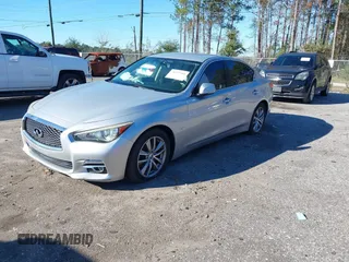2015 Infiniti Q50 with VIN JN1BV7AP3FM335840, listed as a IAAI auction lot 38327905 with 100,276 mi miles. Bid and sale history available at carsss.com. Image 2.
