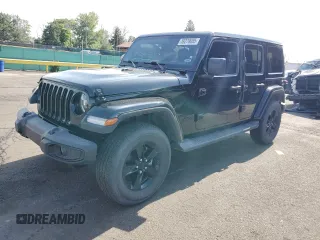 2020 Jeep Wrangler Unlimited Sahara with VIN 1C4HJXEG0LW301545, listed as a Copart auction lot 59279085 with 94,890 mi miles and Salvage title. Bid and sale history available at DreamBid. Image 1.