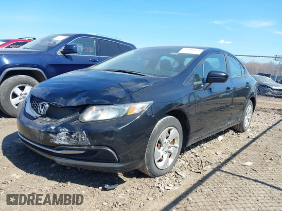 2015 Honda Civic Sedan LX with VIN 19XFB2F52FE004487, listed as a IAAI auction lot 41900671 with 125,497 mi miles. Bid and sale history available at carsss.com. Image 2.