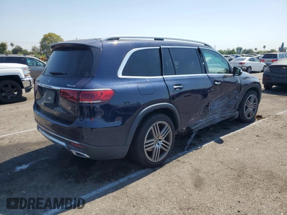 2021 Mercedes-Benz GLS 450 with VIN 4JGFF5KEXMA442665, listed as a Copart auction lot 62712424 with 24,449 mi miles and Salvage Title. Bid and sale history available at DreamBid. Image 3.