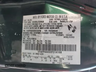 2002 Ford Mustang Deluxe с VIN 1FAFP44432F214108, выставлен на аукционе Copart как лот 42328465 с пробегом 153 154 миль миль и Списание • Salvage title. История ставок и продаж доступна на DreamBid. Изображение 13.