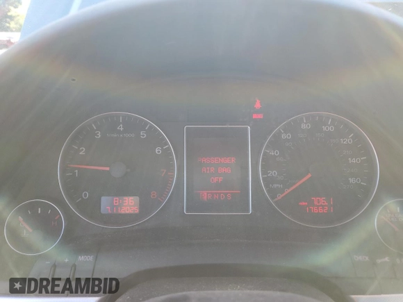 2007 Audi A4 2.0T with VIN WAUDF78E07A170949, listed as a Copart auction lot 63850645 with 176,621 mi miles and Salvage title. Bid and sale history available at DreamBid. Image 9.