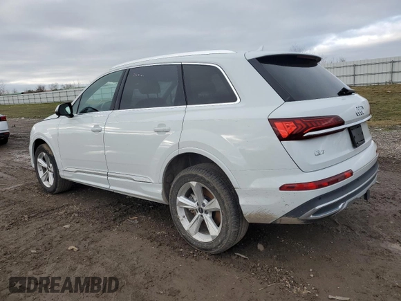 2023 Audi Q7 Premium z VIN WA1ACBF79PD007800, wystawiony jako Copart lot #45153985 z przebiegiem 21 349 mil mil oraz Szkoda całkowita • Salvage title. Historia ofert i sprzedaży dostępna na DreamBid. Obrazek 2.