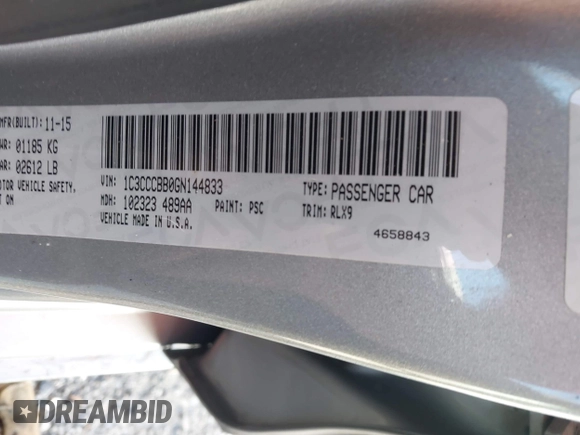 2016 Chrysler 200 S z VIN 1C3CCCBB0GN144833, wystawiony jako IAAI lot #42192284 z przebiegiem 138 074 mil mil oraz . Historia ofert i sprzedaży dostępna na DreamBid. Obrazek 9.