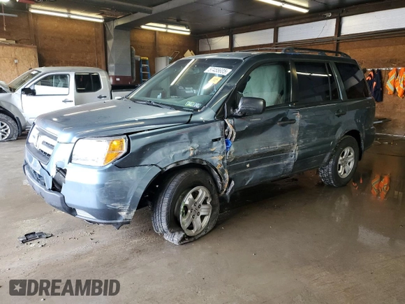 2007 Honda Pilot LX with VIN 5FNYF18127B027538, listed as a Copart auction lot 57455685 with Not provided miles and Salvage title. Bid and sale history available at DreamBid. Image 1.