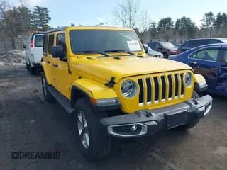 2021 Jeep Wrangler Unlimited Sahara z VIN 1C4HJXEG4MW624532, wystawiony jako IAAI lot #41783382 z przebiegiem 81 116 mil mil oraz . Historia ofert i sprzedaży dostępna na DreamBid. Obrazek 1.