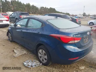 2016 Hyundai Elantra SE with VIN KMHDH4AE5GU489280, listed as a IAAI auction lot 41008040 with 102,749 mi miles. Bid and sale history available at carsss.com. Image 3.
