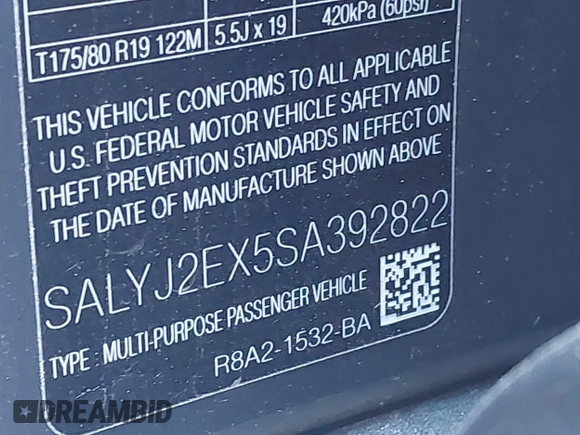 2025 Land Rover Range Rover Velar S с VIN SALYJ2EX5SA392822, выставлен на аукционе IAAI как лот 42259634 с пробегом 4 289 миль миль и . История ставок и продаж доступна на DreamBid. Изображение 9.