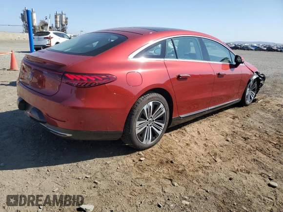 2022 Mercedes-Benz EQS with VIN W1KCG2DB7NA017658, listed as a Copart auction lot 65192394 with 11,863 mi miles and Salvage Title. Bid and sale history available at carsss.com. Image 3.