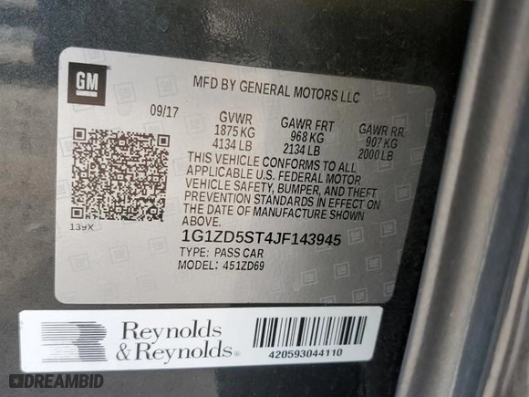 2018 Chevrolet Malibu LT with VIN 1G1ZD5ST4JF143945, listed as a Copart auction lot 49700425 with 156,321 mi miles and Salvage Title. Bid and sale history available at carsss.com. Image 14.